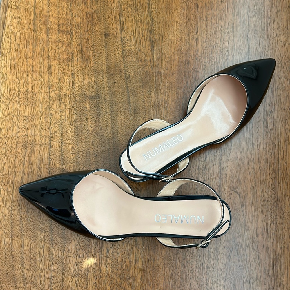 NEW Numaleo Women’s 1.5” Kitten Heel Bkack Patent Leather - Picture 2 of 7